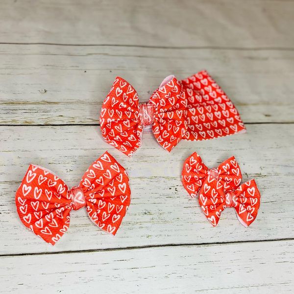 Piggy Hair Bows - Valentines Day