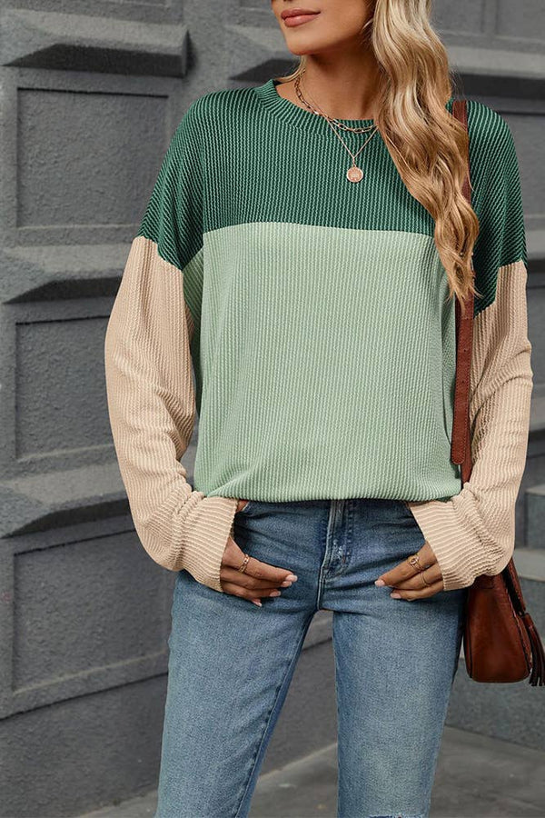 Colorblock Long Sleeves Top