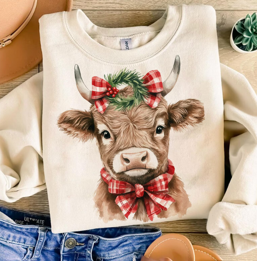 Highland Cow Christmas Sweatshirt