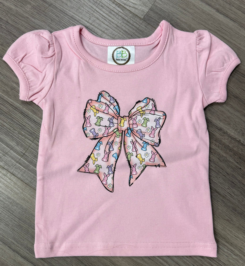 Easter Bunny Bow Pink Tee