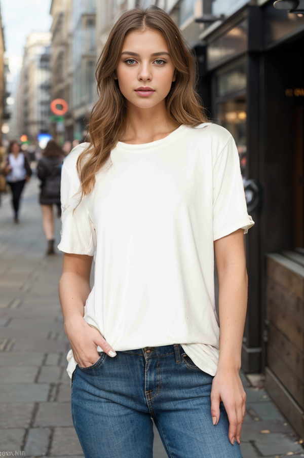 Basic Solid Short Sleeve Top - White