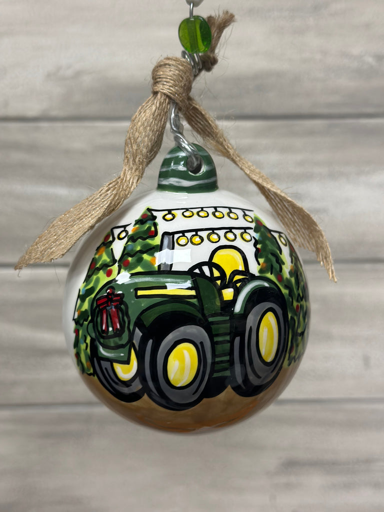 Green Tractor Ornament