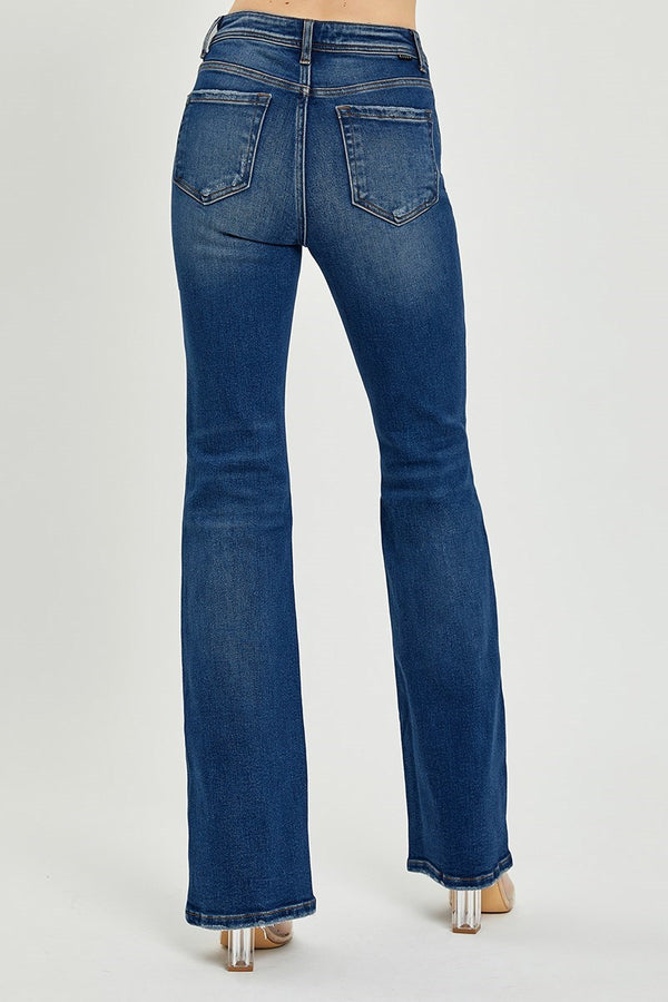 RISEN HIGH RISE-BOOTCUT LIGHT JEANS DARK