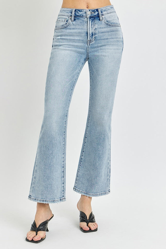 HIGH RISE ANKLE FLARE JEANS LIGHT