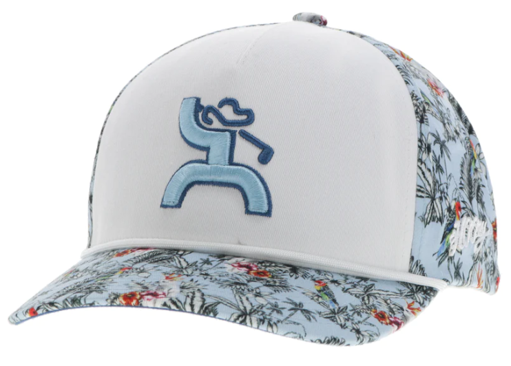 Hooey "COWBOY GOLF" HAT WHITE/FLORAL PATTERN