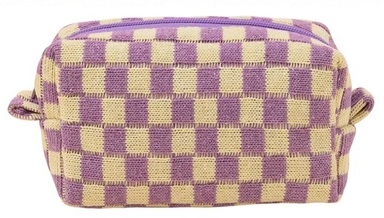 CHECKERED MAKEUP COSMETIC POUCH BAG