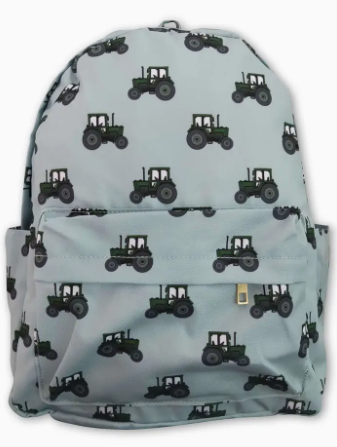 Green Tractor Kids Boy Farm Backpack