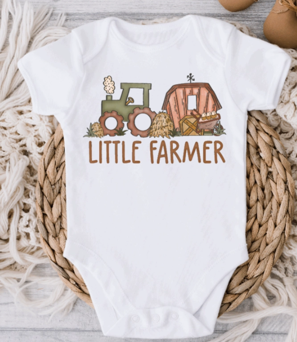 Little Farmer Cute Farm Baby Onesie