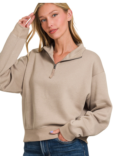 Half zip fleece sweatshirt