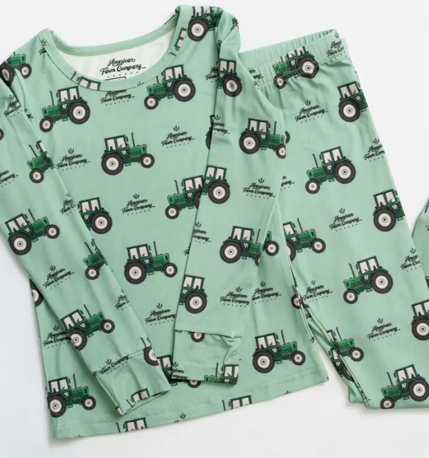 Bamboo Afc Green Tractor Youth Pajamas