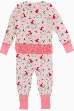 Dear Santa Bamboo Viscose Convertible Ruffle One Piece Pajama