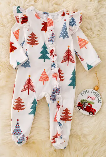 Christmas Tree Onesie with Ruffle