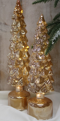 Gold Glass Tree, Spinning/LED/Music