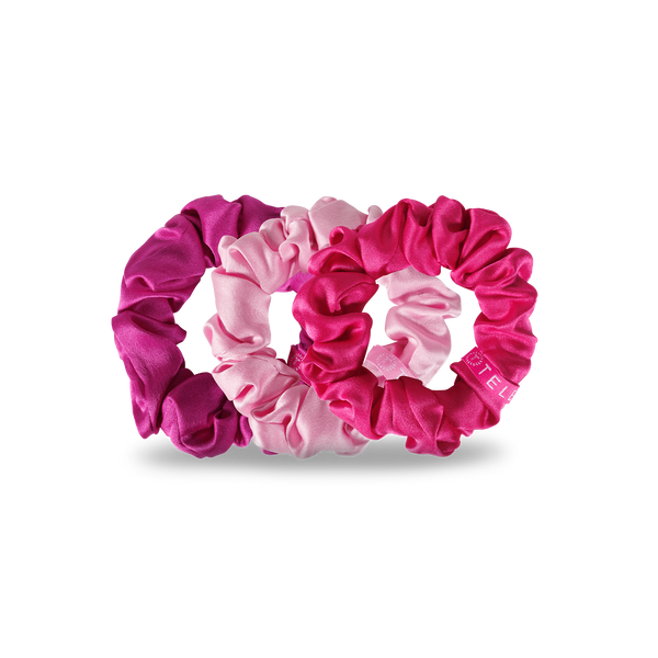 TELETIES -Silk Scrunchie Large - Rose All Day