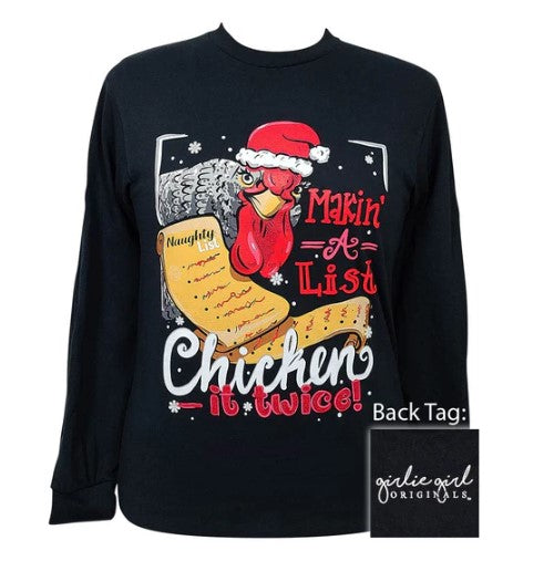 Chicken it Twice Long Sleeve Christmas Tee