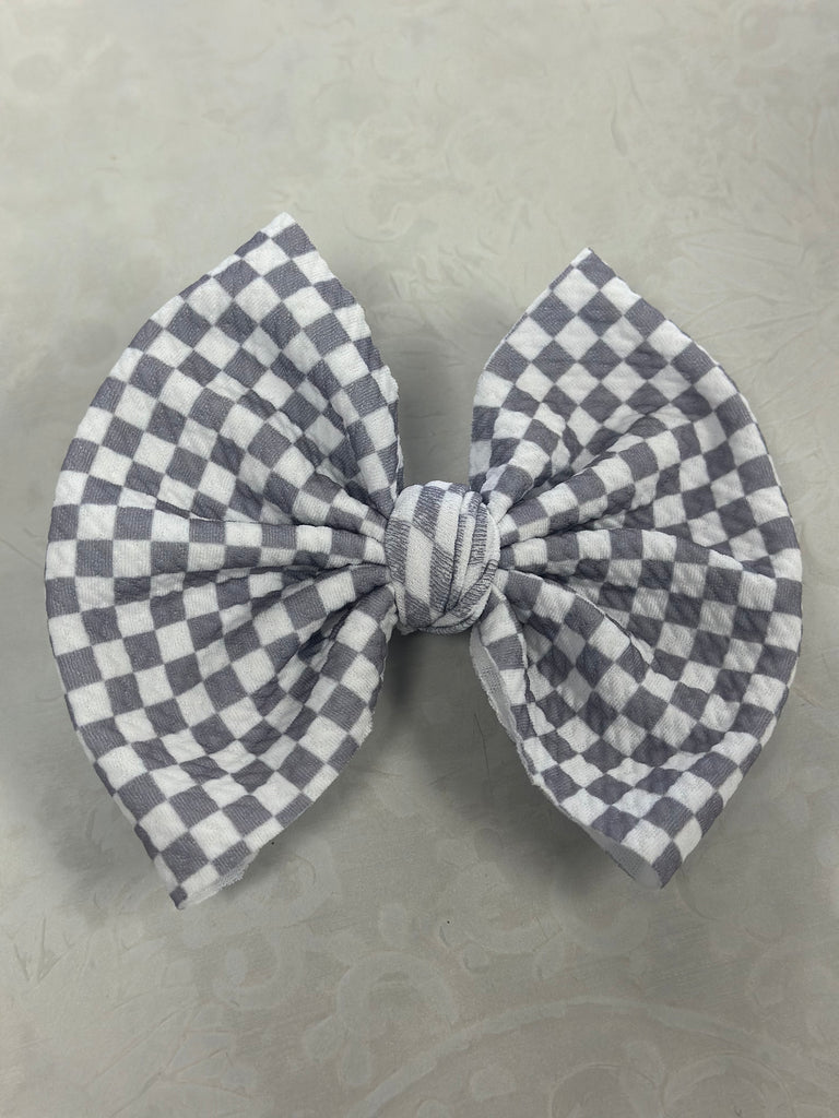 Silver Checkered Bow Collection