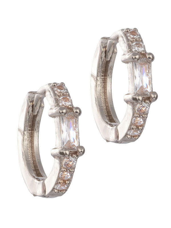 LAURA JANELLE CRSTAL FOCAL HOOP EARRINGS