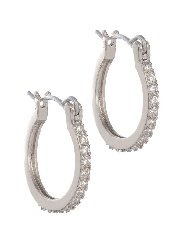 LAURA JANELLE CRYSTAL HUGGIE EARRINGS