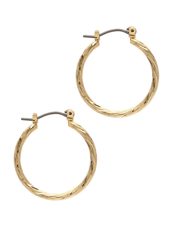 LAURA JANELLE STRIAT THIN HOOP EARRINGS