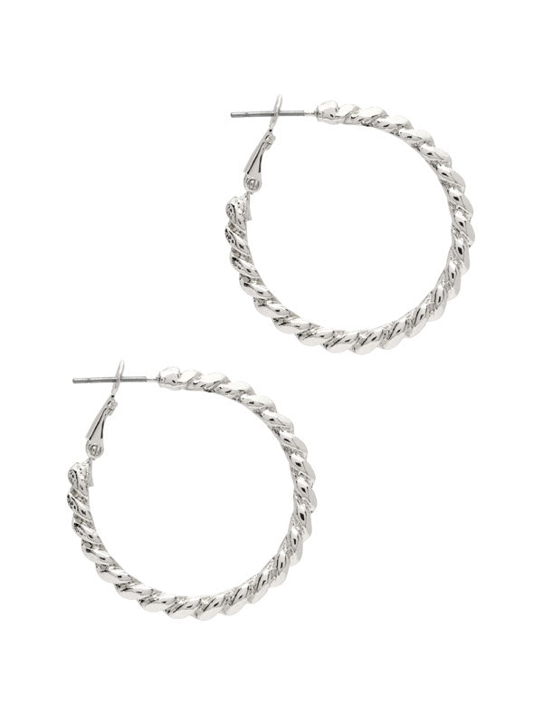 LAURA JANELLE TEXTURD ROPE HOOP EARRINGS