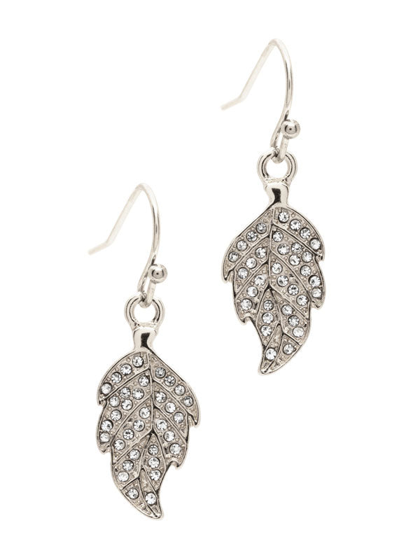 LAURA JANELLE CRYSTAL LEAF DROP EARRINGS