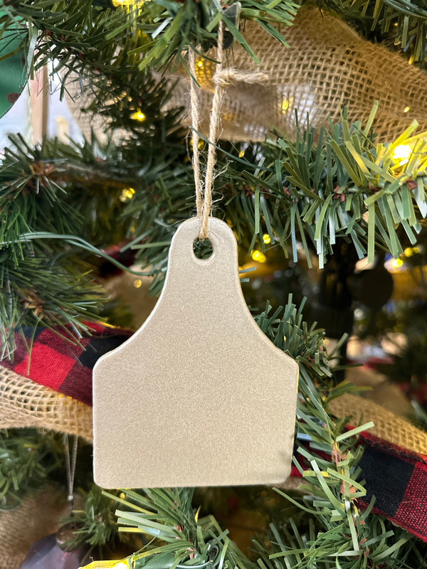 Cow Tag Ornament