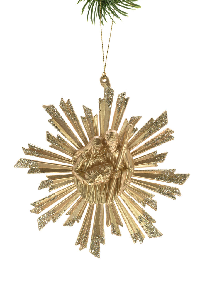 Gold Nativity Scene Ornament