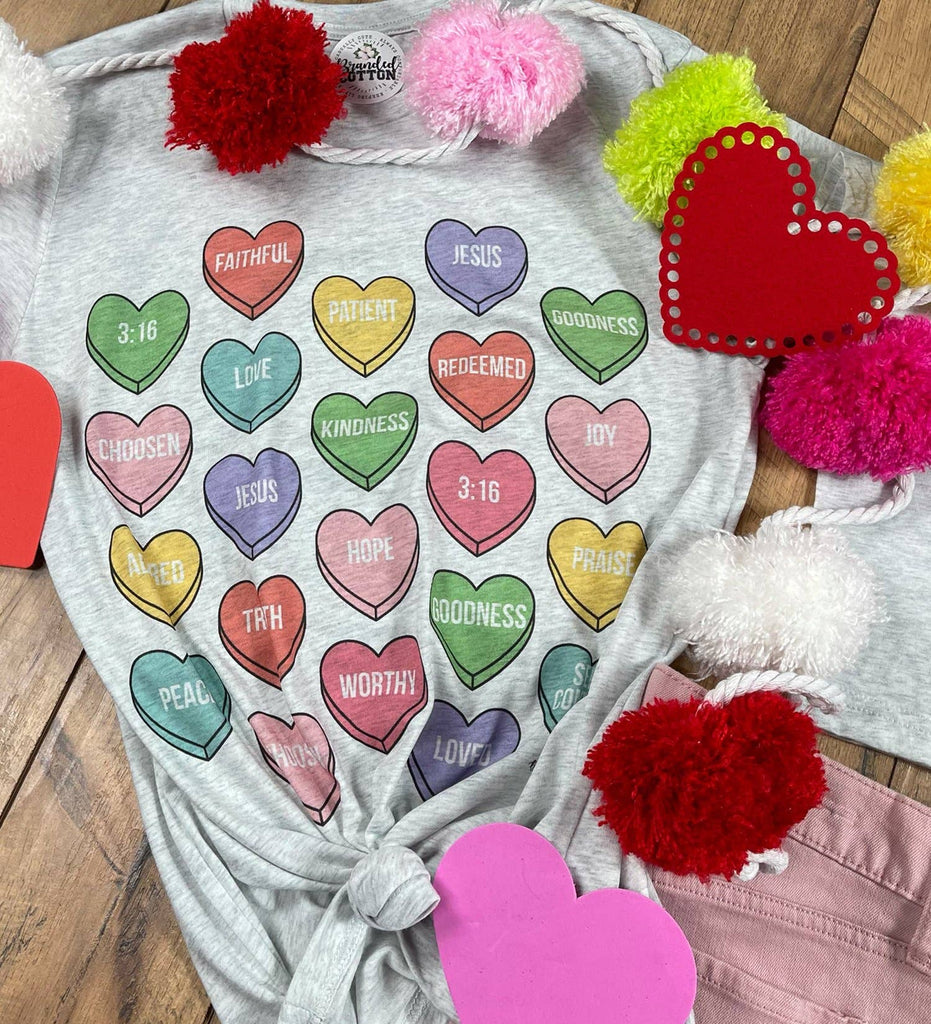 Faith Candy Hearts Long Sleeve Tee