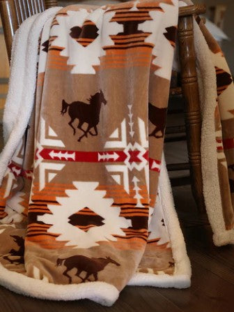 Western Sherpa Throw Blankets - See Styles