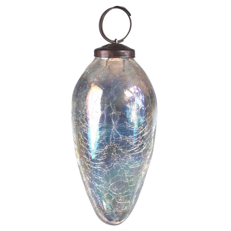 Crackle Glass Teardrop Ornament