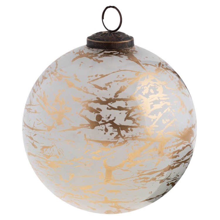 Gold Splatter Large Glass Ornament